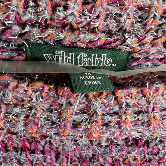 Wild Fable Women's Pink Long Sleeve Crewneck Tinsel Sweater - Size Medium - NWT - Picture 2 of 7